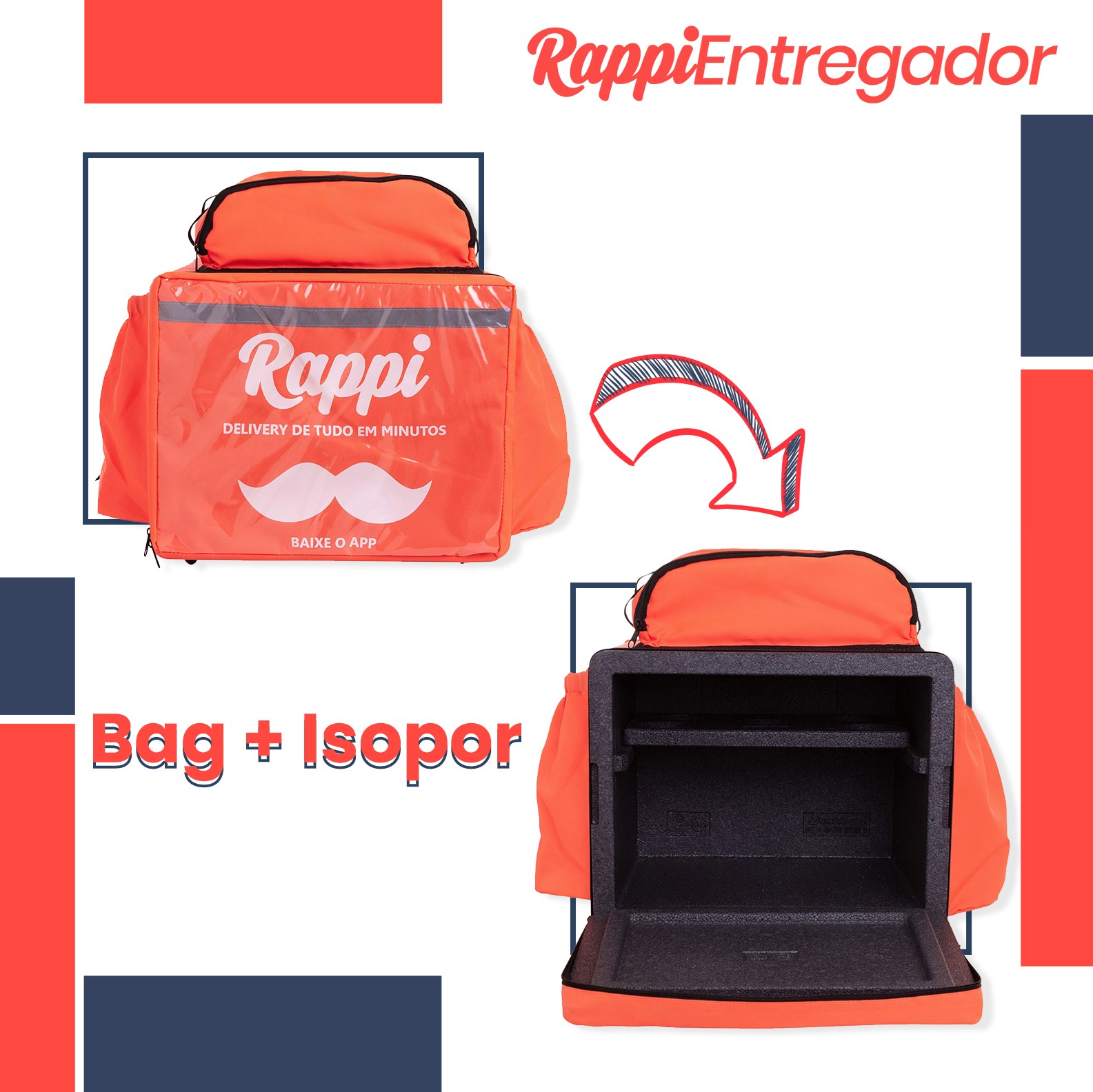 isopor mochila para entrega